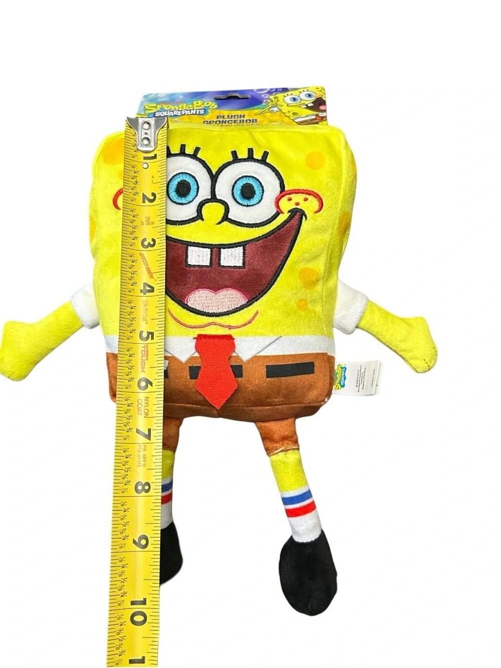 SpongeBob Plush With Squeaker & Crinkle Sound Dog Toy 10 Inch New With Tags